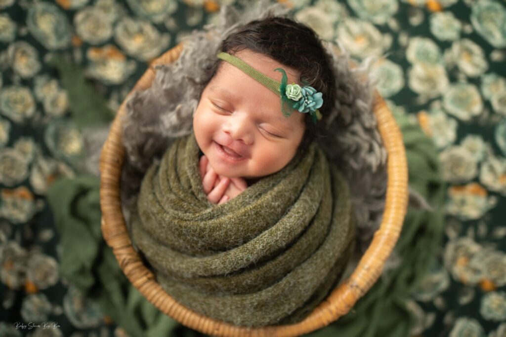 baby wrapped in blanket